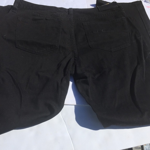 Ralph Lauren  LRL SZ 10 Black Jeans Gold logo - Picture 5 of 8